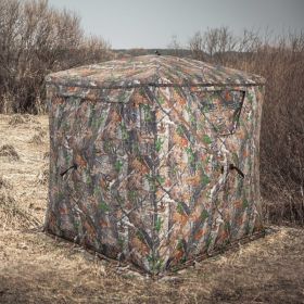 2-3 Person Hunting Blind Portable Pop Up Ground Tent With Carry Bag And Storage Pocket (Option: Camouflage)