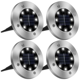 4Pcs Solar Powered Ground Light For Outdoor Garden Decoration IP65 Waterproof Buried In-Ground Lamp Decorative Path Deck Lawn Patio Lamp (Option: 4Pc)